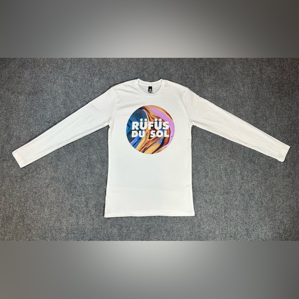Rufus Du Sol Bloom Long Sleeve Shirt Men’s Size M White EDM Music.